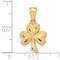 14K Gold Shamrock Charm Irish Religious FindingKing Jewerly 22mm x 12mm
